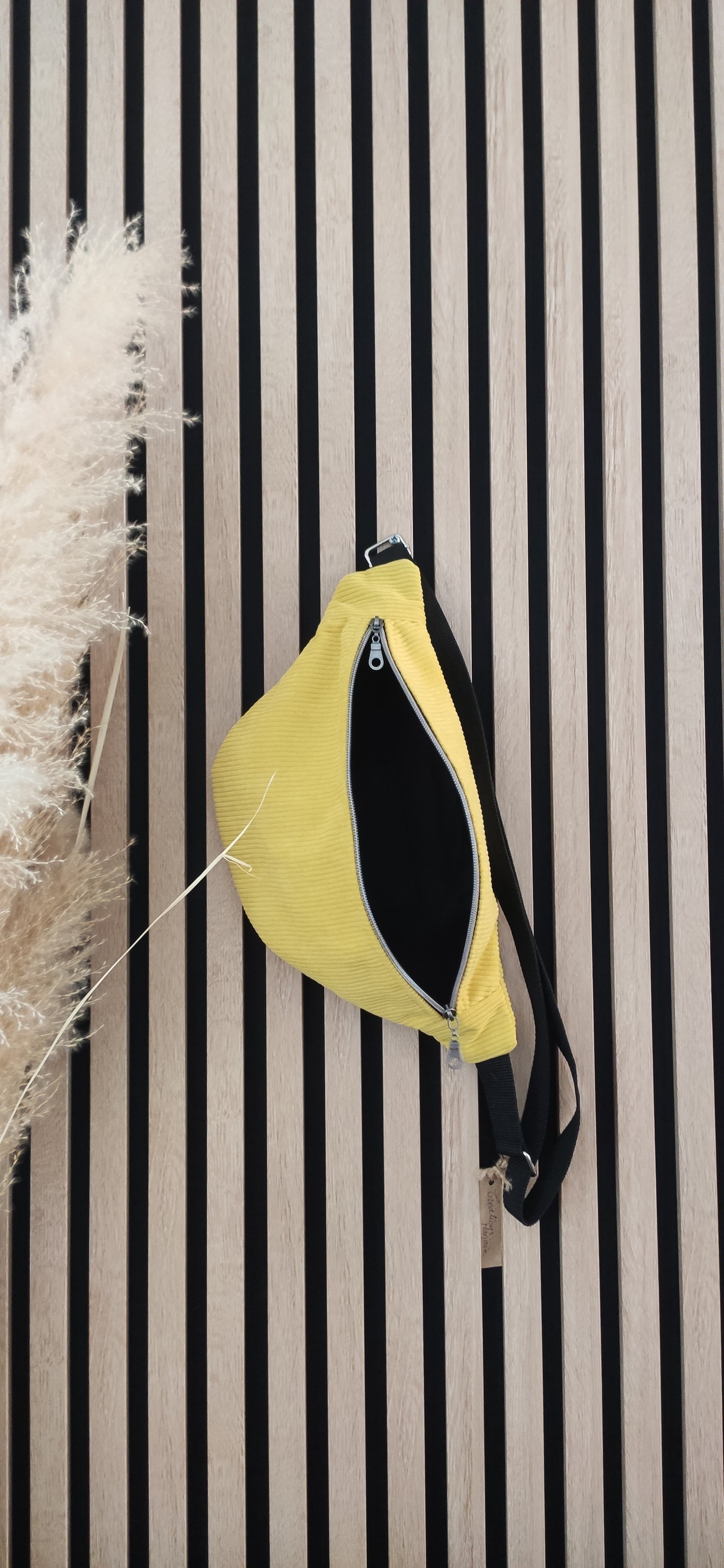 Sac Banane en Velours jaune