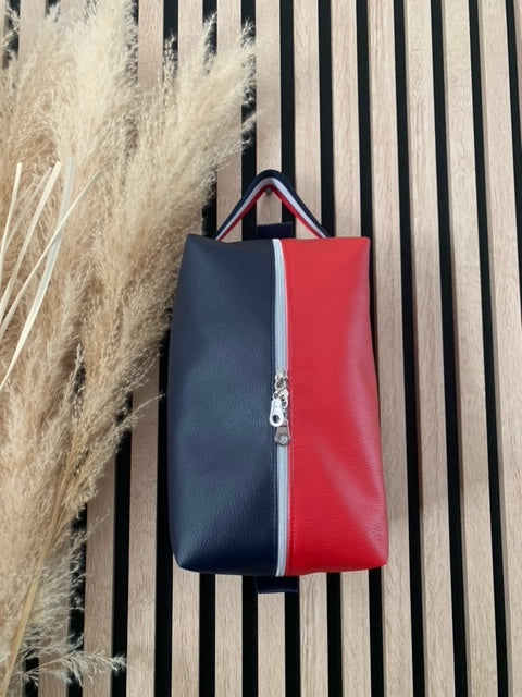 Trousse de toilette Marine et Rouge