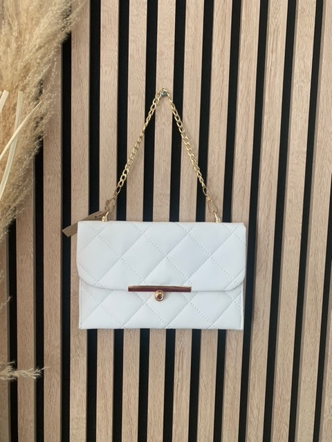 Pochette en Similicuir matelassé blanc