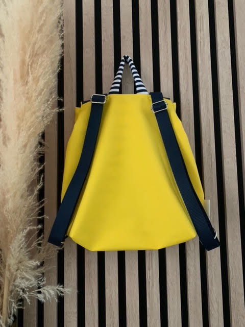 Sac à dos ciré jaune